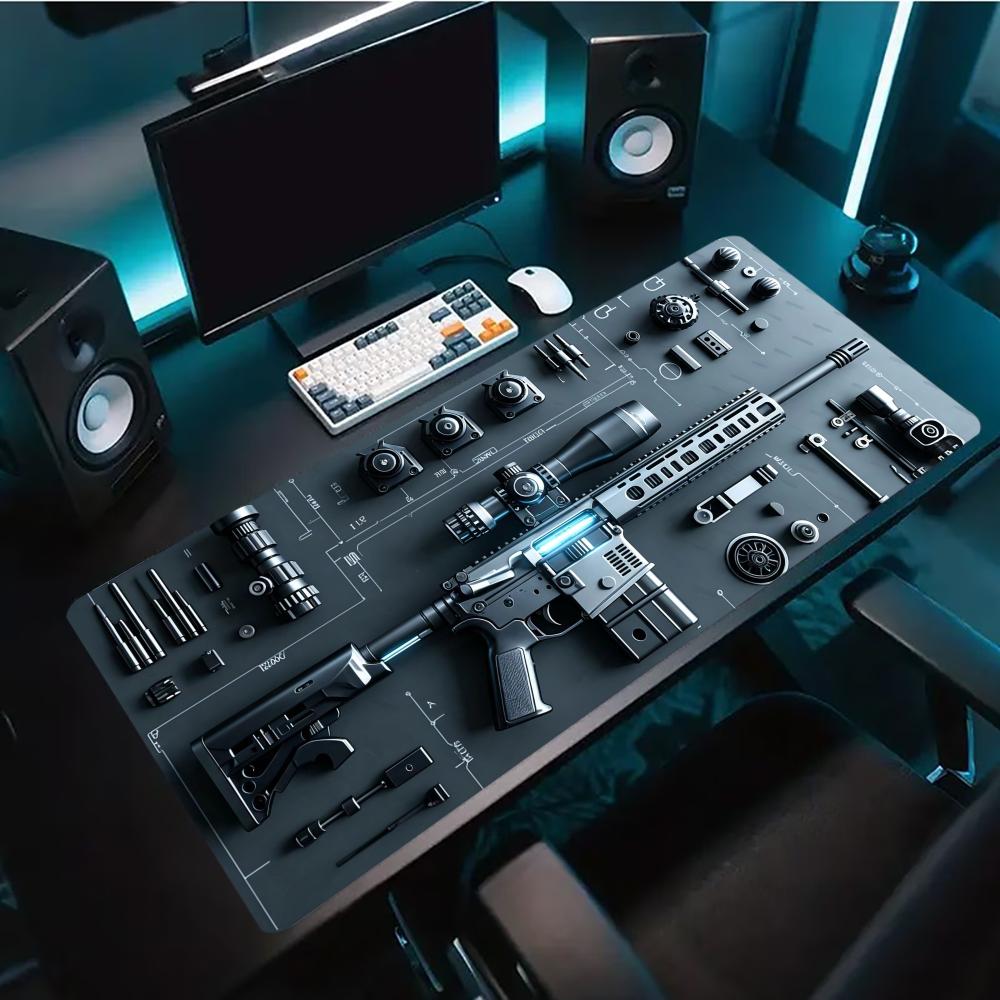 Tech Office Layout - Mouse Pad Gamer Estendido Industrial Tech