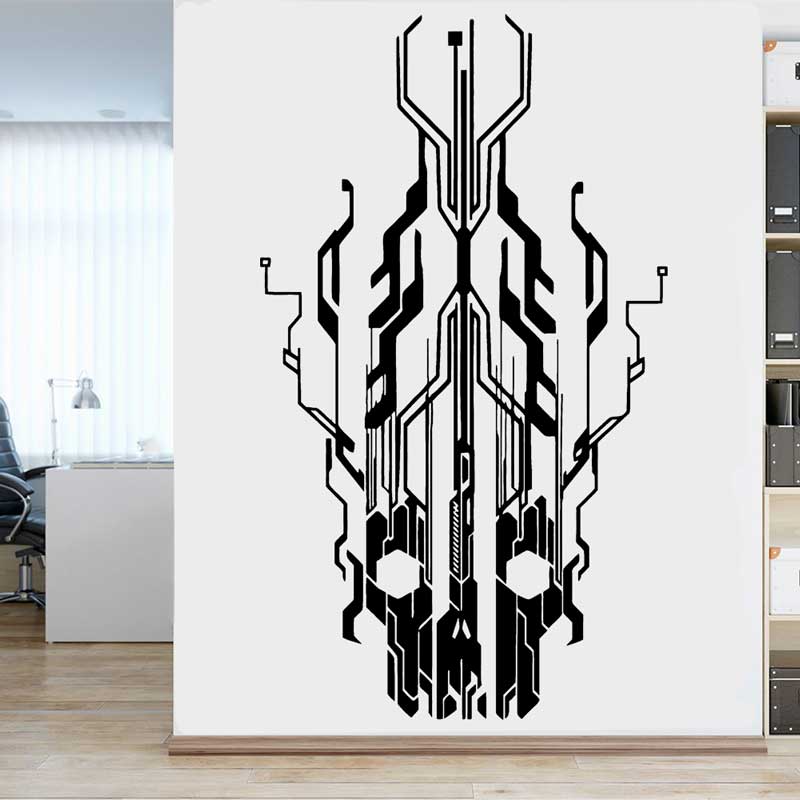 Chip circuito tecnologia crâni - Tech Office Wall Decor avaliação e preço