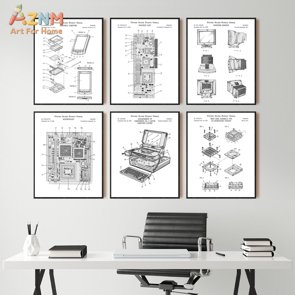 Pôster de arte de parede com e - Tech Office Wall Decor avaliação e preço