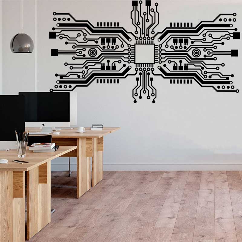 Circuit Board Chip Adesivo de  - Tech Office Wall Decor avaliação e preço
